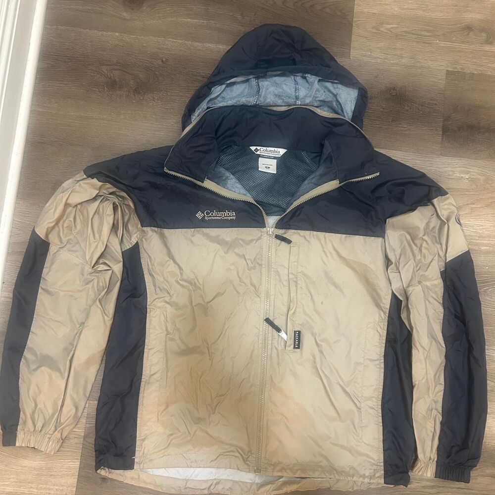 Columbia-sportswear Windbreaker Size L Men's Tan and White